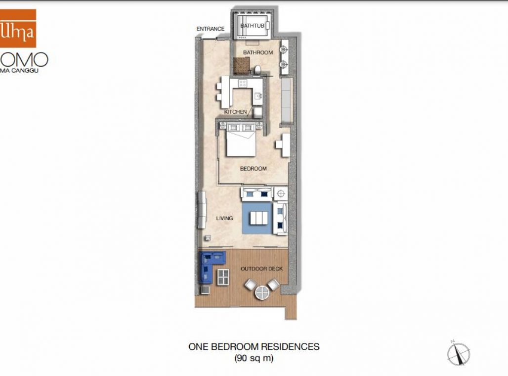 One Bedroom Residence - Floorplan
