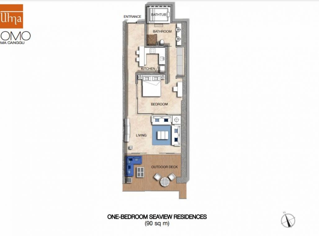 One Bedroom Seaview Residence - Floorplan