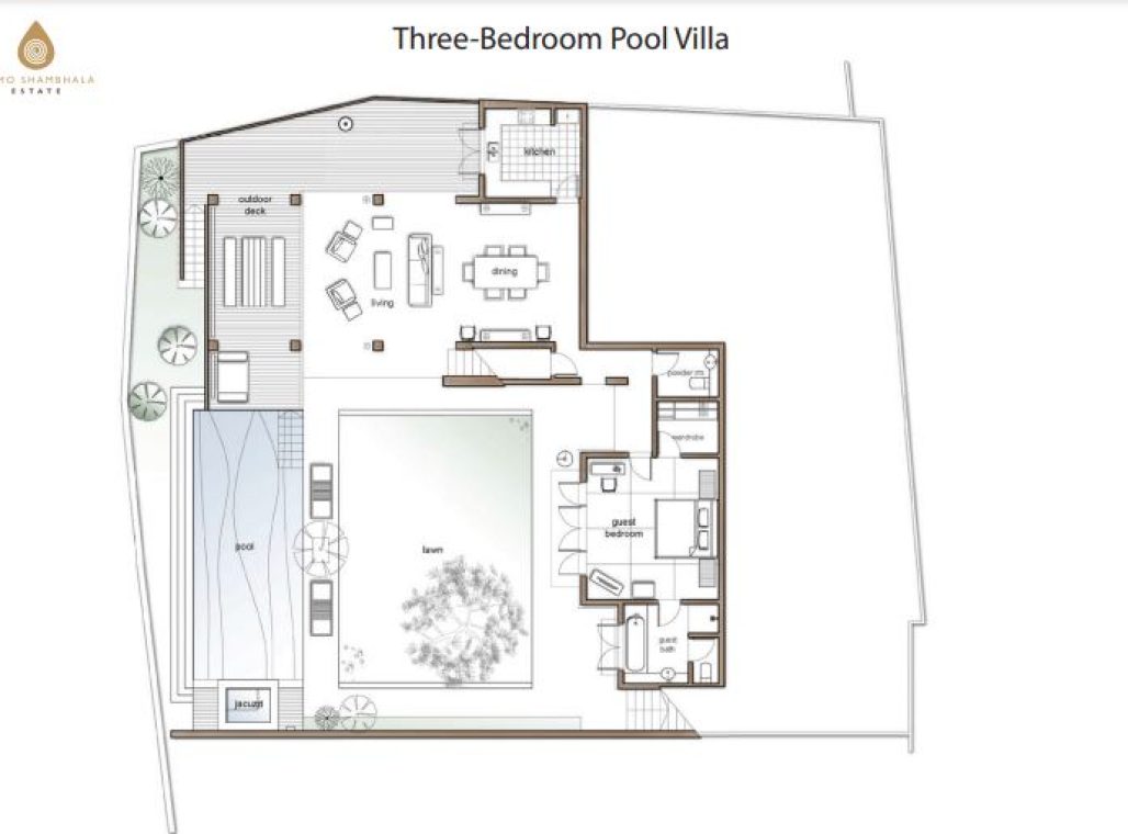 Three Bedroom Pool Villa -Floorplan