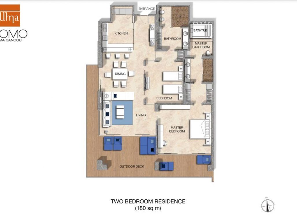 Two Bedroom Residence - Floorplan